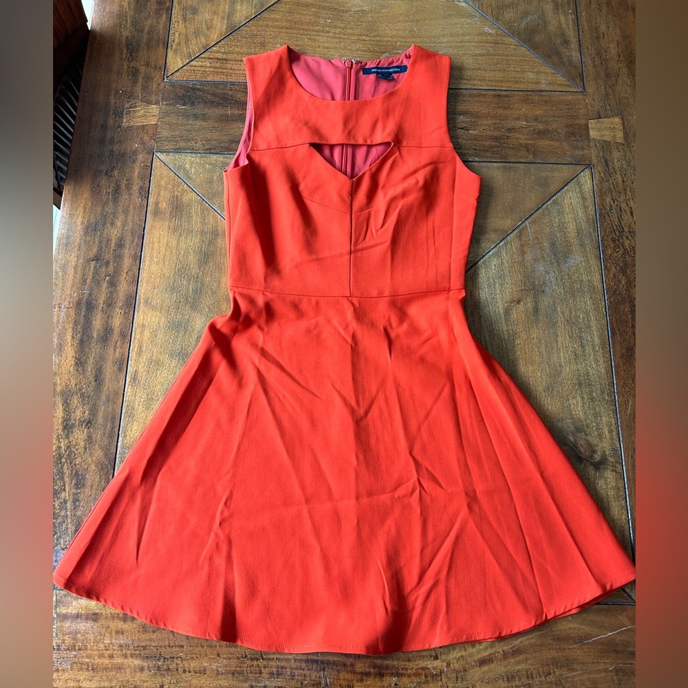 French Connection Red Sleeveless Cocktail Dress with Chest Cut Out, size 4